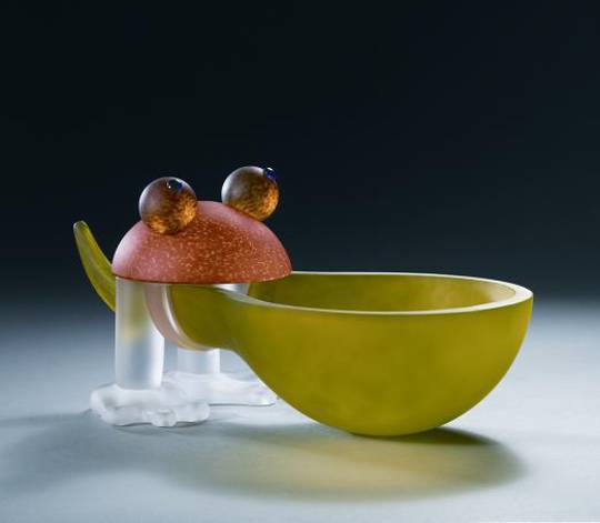 Artglass Frog Bowl, Lime